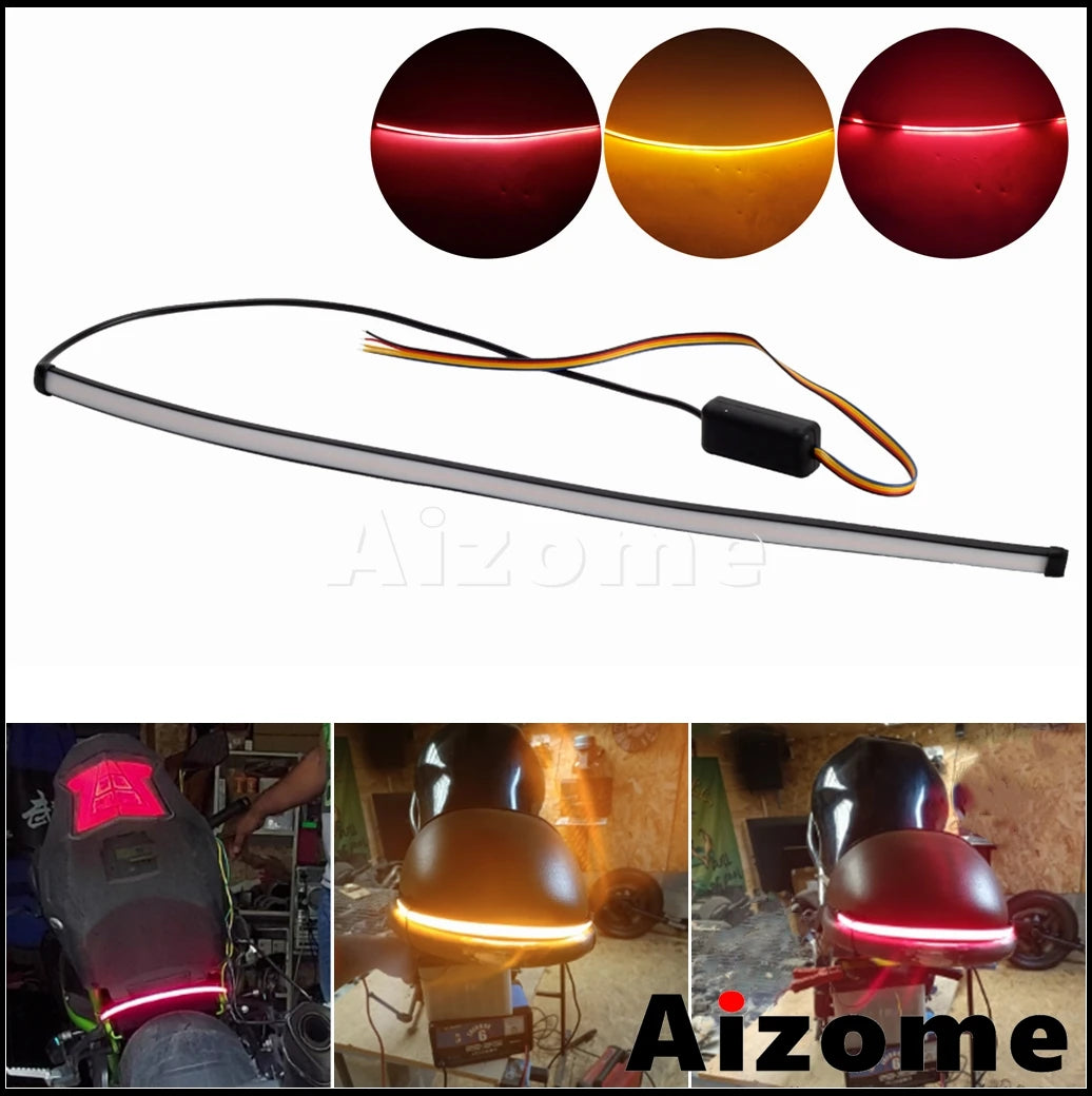 Motorcycle Rear Amber Sequentia Flowing Turn Signal LED Tidy Eliminator Brake Tail Lights For Suzuki Boulevard M109R M90 2006-up