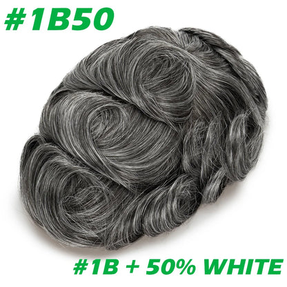 Men Toupee 0.06mm Thin Skin Natural Hairline Men's Capillary Prothesis Toupee Men Wigs Male Wig Hair System 100% Human Hair
