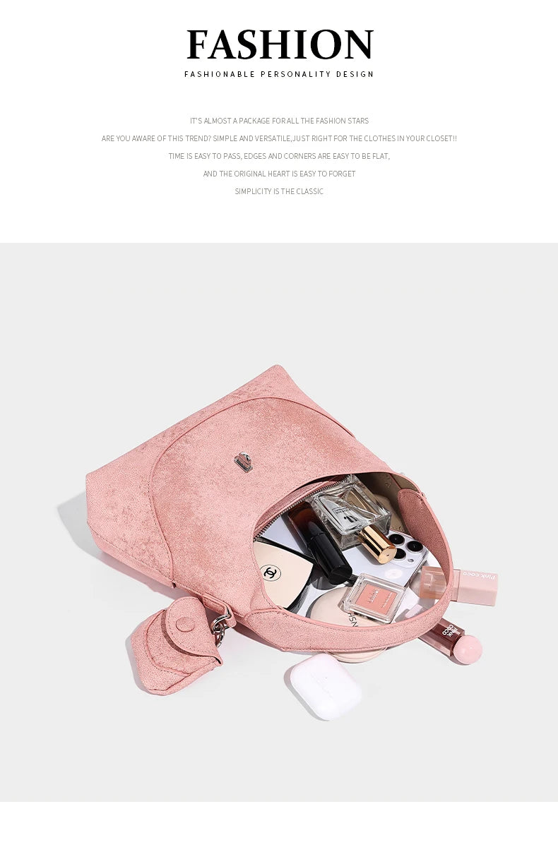 2026 New Pures Color Handbag with Long Shoulder Strap Messenger Bag Women's Designer Handbag Underarm Small Tote Bag