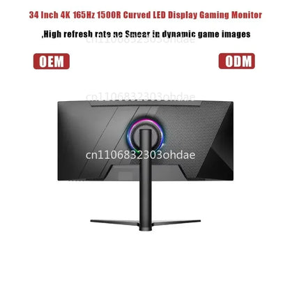 34 inch LCD 144hz 165 HZ 4k computer  mo Rgb light bar game curved screen  mo