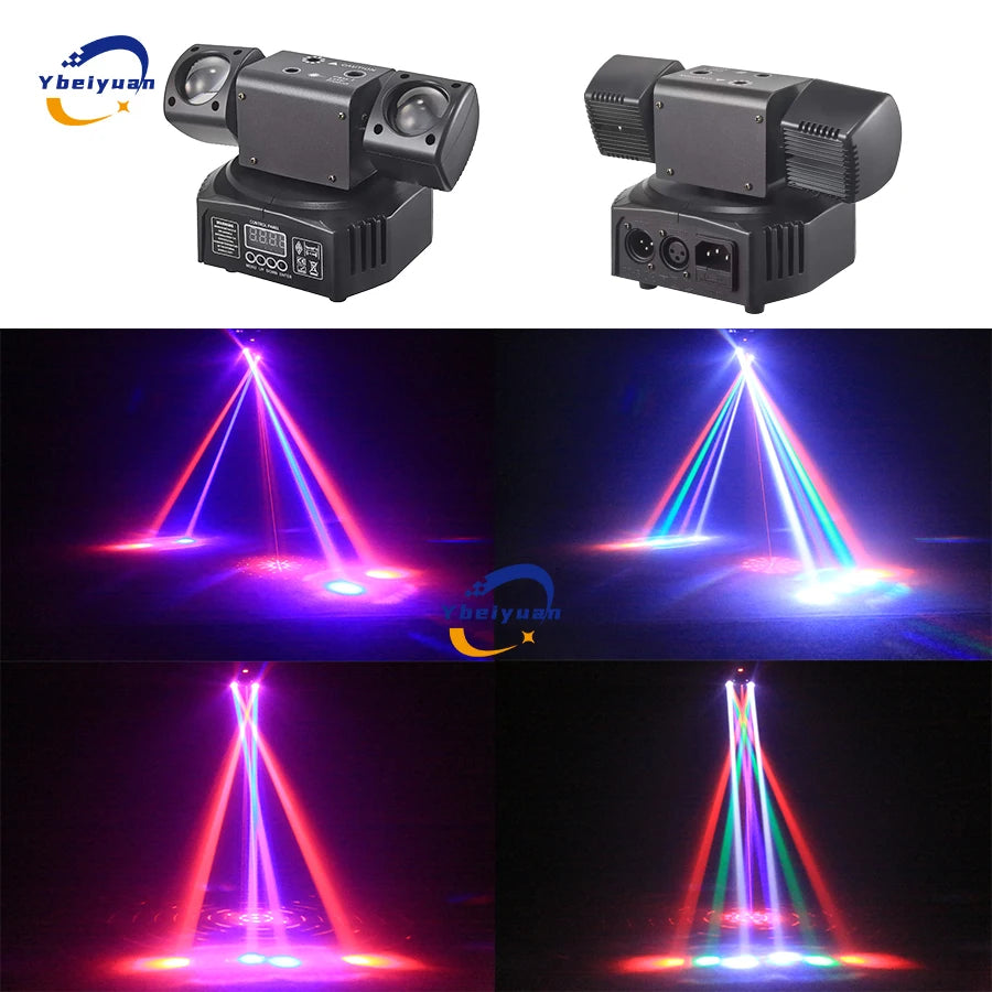 Ybeiyuan New LED Rotating Laser Beam Strobe 3-in-1 Disco Light DMX512 DJ Bar Club Party Wedding Christmas Effect Stage Light