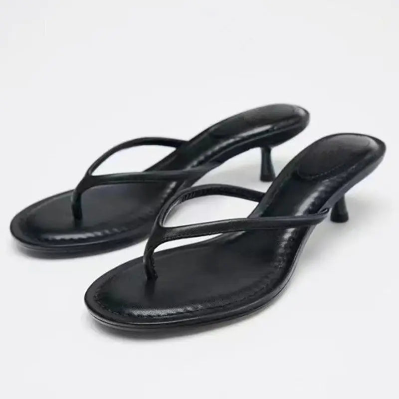 2026 New Brand Fashion Clip Toe Low Heel Women Slippers Ladies Elegant Beach Vacation Dress Slides Concise Summer Shoes