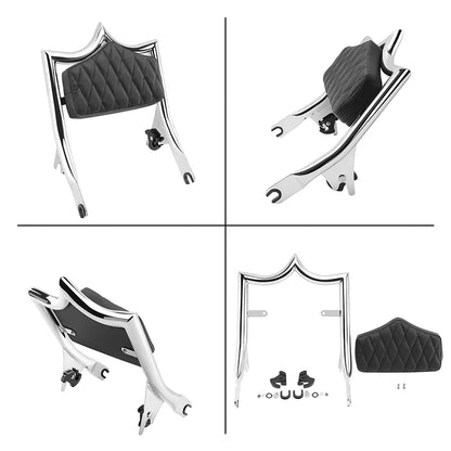 Chrome Motorcycle Passenger Backrest Detachable Sissy Bar Fit For Harley Touring Street Glide Road Glide Road King 2009-Later