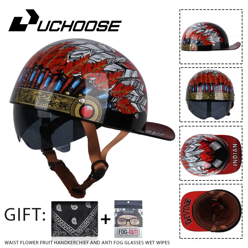 Adult Open Face Summer Retro Motorcycle Vintage Half Helmet Baseball Cap Helmets Children Riding Motocross Men Women