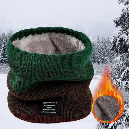 Winter Scarf for Men Fleece Ring Bandana Knitted Warm Solid Scarf Women Neck Warmer Thick Cashmere Hot Handkerchief Ski Mask