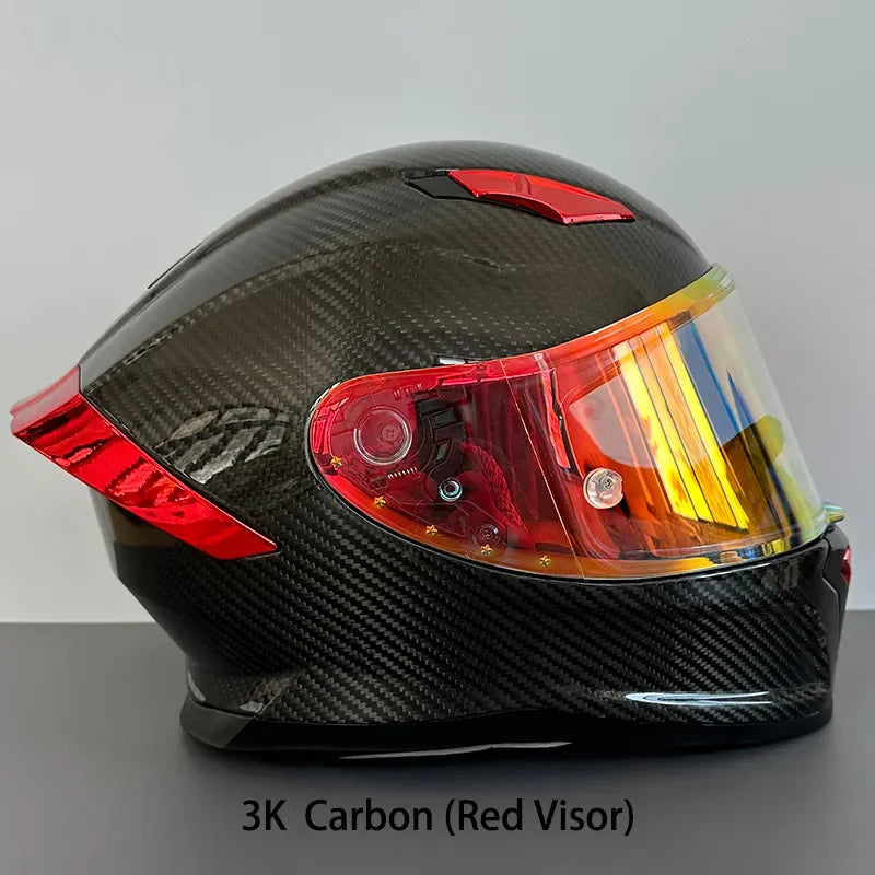All-New Carbon Hybrid Retro High Quality Full Face Motorcycle Helmet Anti-Fog Visor Stabile Zero Glare Reduce Pressure Points