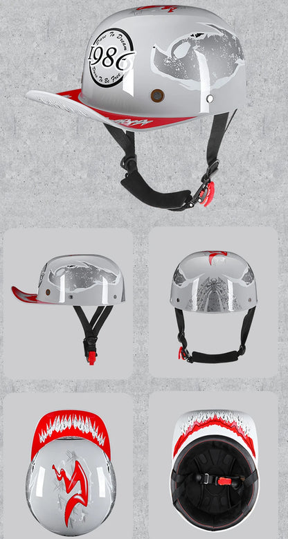 2022 Baseball Cap Helmet Motorcycle Vintage Retro Helmets Summer Open Face Scooter Cruiser Chopper Gangster DS Men Women