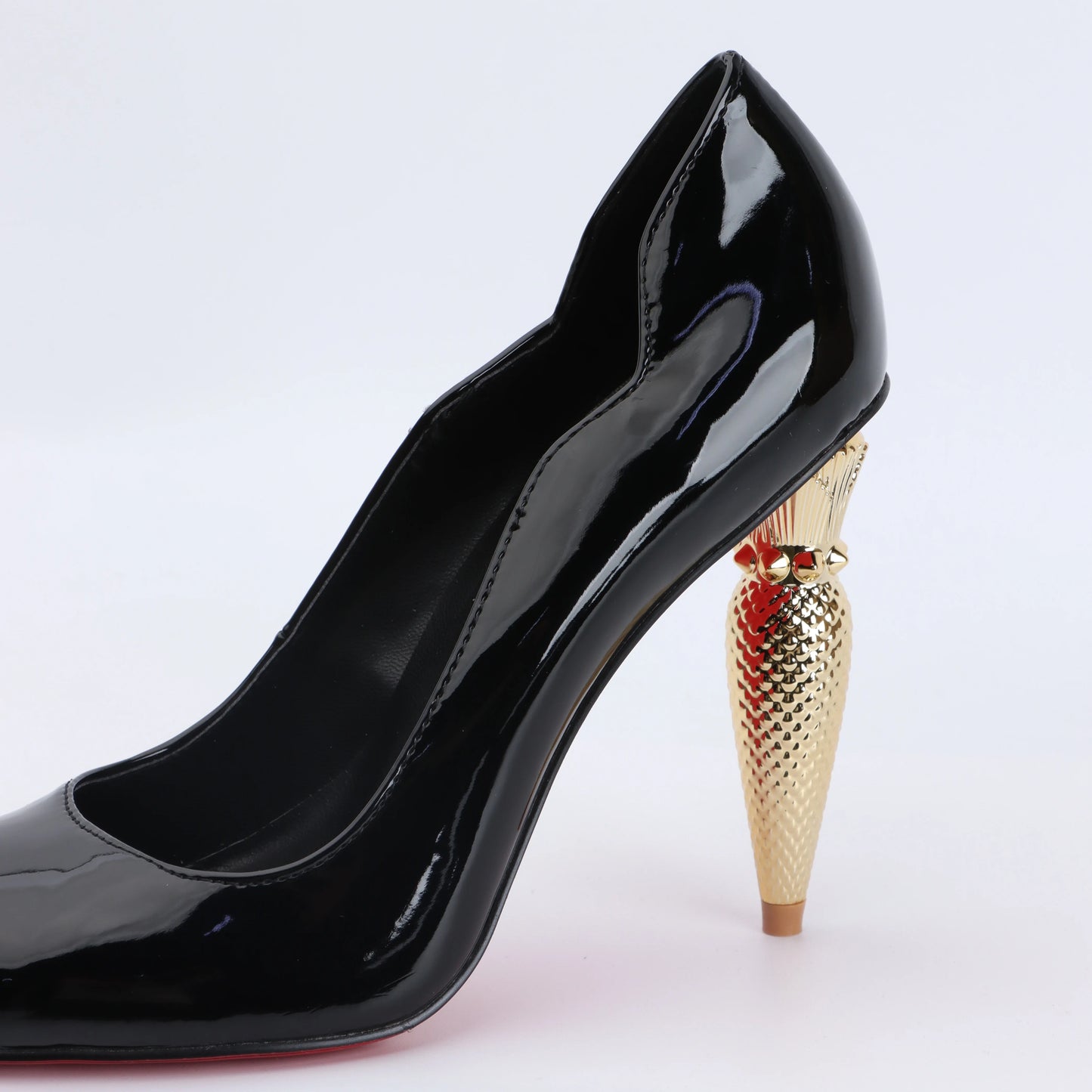 luxury Red Bottom Black Pointed toe Heels for Women Shoes 2024 Elegant and Classy Designer Slingback Heels High Quality big Size