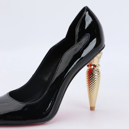 luxury Red Bottom Black Pointed toe Heels for Women Shoes 2024 Elegant and Classy Designer Slingback Heels High Quality big Size