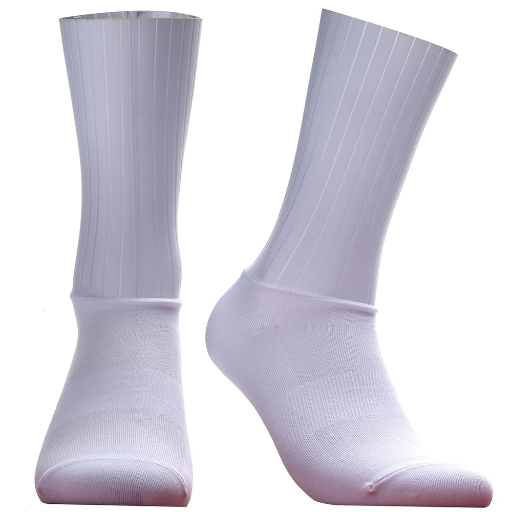 Cycling 2024 Anti Slip Whiteline Silicone Summer Aero Socks Socks Men Bicycle Sport Running Bike Socks Calcetines Ciclismo