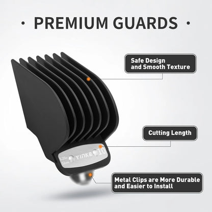 YINKE Clipper Guards for Wahl Hair Clippers Trimmers with Metal Clip Premium 6 Size Cutting Lengths Limit Guide Comb Attachments