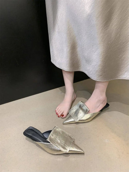 Luxury Summer Shoes Women Heels Gold Silver Black Pu Pointed End Elegant Women's Pumps Fashion Party Office Luxury High Heel