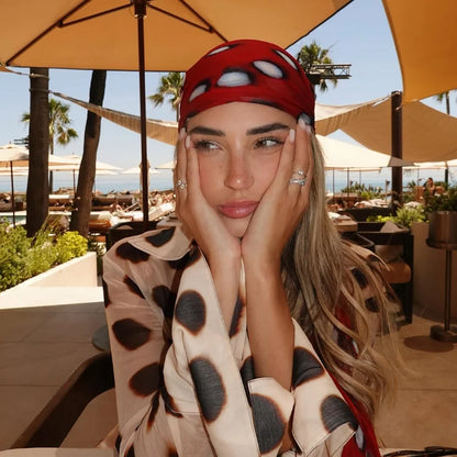2026 Women Chic Vacation Outfits Fashion Leopard Print Sheer Chiffon Shirt Casual Turn-down Collar Mini Dress & Detachable Scarf