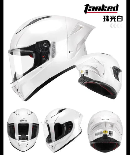 TANKED Motorcycle Helmet DOT ECE2206 Helmets Street Racing Capacete Pink Visor Double D Buckle Women Casco Moto S M  LCascos