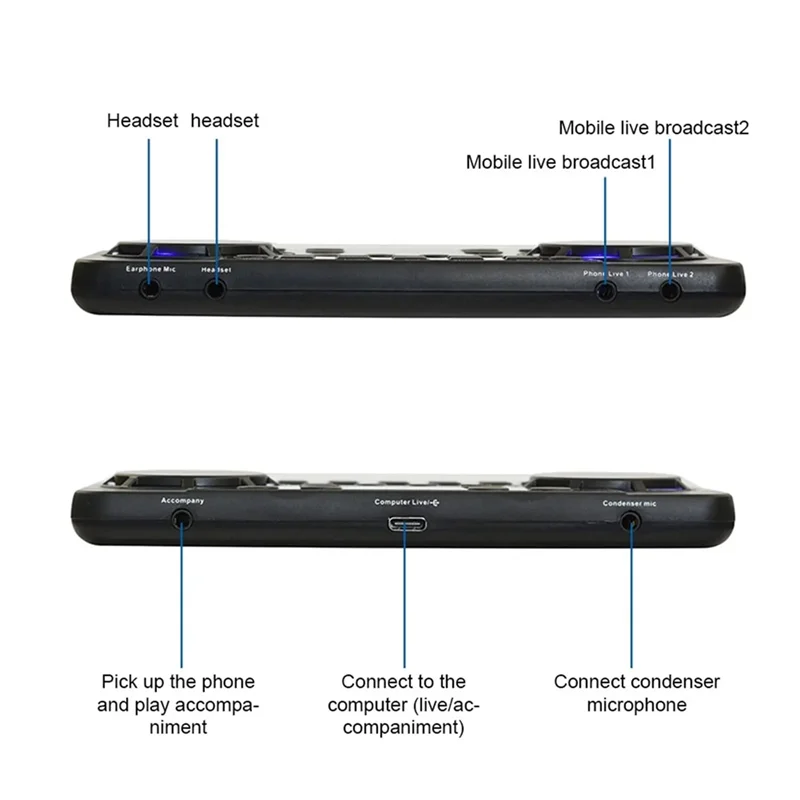 New!!V300 Pro Sound Card Bluetooth-Compatible Audio Interface Mixer DJ Digital Effect Noise Reduction Console USB Record