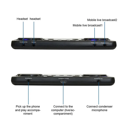 New!!V300 Pro Sound Card Bluetooth-Compatible Audio Interface Mixer DJ Digital Effect Noise Reduction Console USB Record