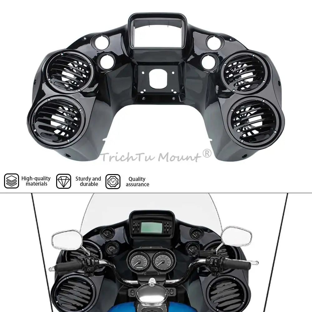 For Harley Touring Road Glide FLTR/I 1998-2009 FLTRX 2010-2013 Black Inner Fairing Cover with 4 6.5" Speaker Pods Motorcycle