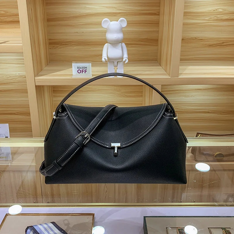 High Quality Messenger Bag 2025 New Large-capacity Fashion Light Luxury Niche Cowhide One-shoulder Commuter Female Bag