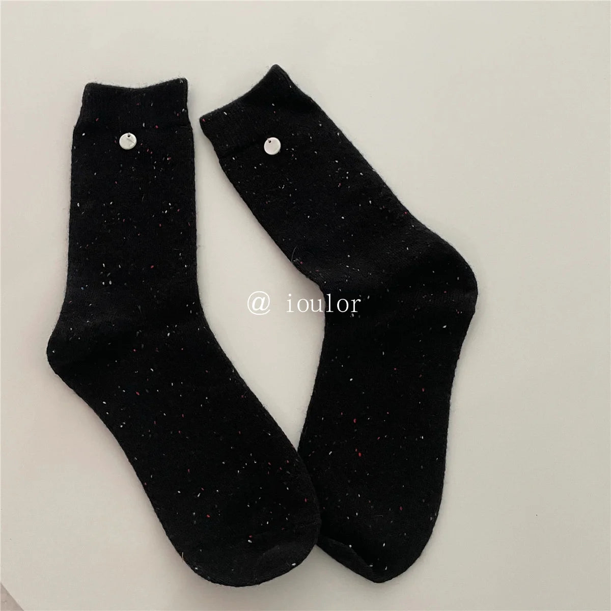 SP&CITY Colored Dotted Sheep Woolen Socks Women's Winter Warm Keeping Middle Tube Socks Casual Thick Korean Fashion Stockings