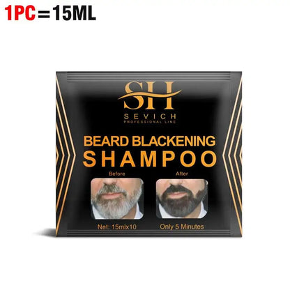 5-20PCS Natural Hair Dye Black Beard Shampoo Beard Paint Men Beard Coloring Dye 5 Minutes Temporary Blackening Moustache Shampoo