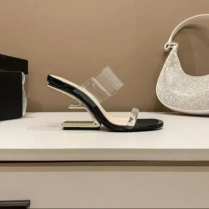 Women Single Shoes Fashion Sexy Anti Slip High Heels 2025New Special-shaped Half-support Simple Banquet Shoes for Women Footwear