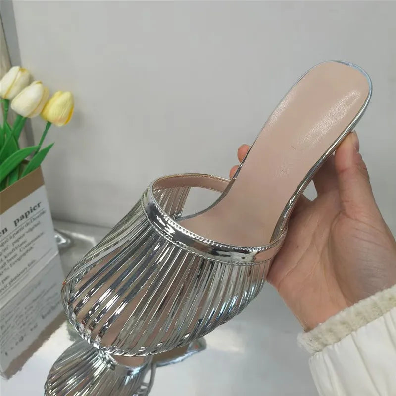 2026 New Sexy Women's Open Toe Mule Sandals - Slip On Stiletto Heels for Wedding/Party, Summer Breathable Comfort Dressy Shoes