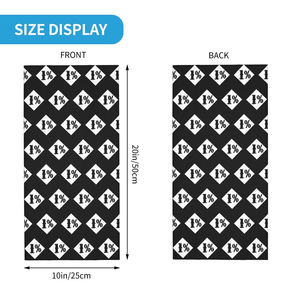 Custom 1 Percenter Essential Sons Bandana Neck Gaiter for Ski Camping Men Women Wrap Scarf TV Show Anarchy Headband Warmer
