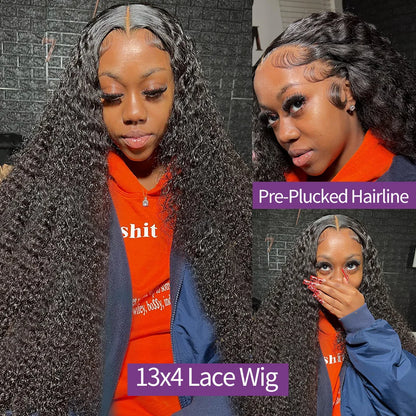 40 42 Inch Curly 13x6 Hd Lace Front Wigs Human Hair For Black Women Brazilian Hair 13x4 Deep Wave Lace Frontal Wig 360 Lace Wig