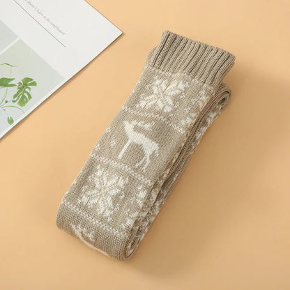 Christmas Socks for Women 2025 Limited Edition, Reindeer Snowflake Over The Knee Long Socks, Warm Festive Party Floor Socks
