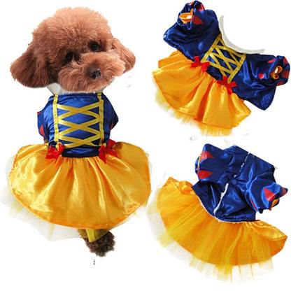 Princess Dog Costume Halloween Pet Costume Snow Princess Dress Cosplay Costume For Christmas Halloween Holiday Party Special