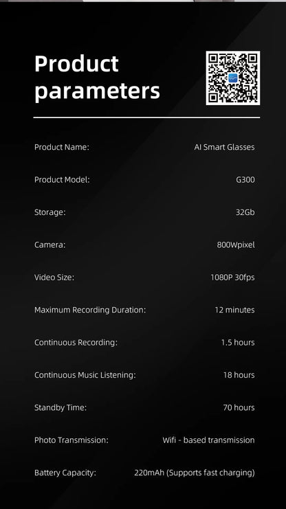 Hiwego New  Smart AI Glasses 800W pixel AI Shooting Camera HD Photo Video Voice Call Translation  Bluetooth Glasses For xiaomi