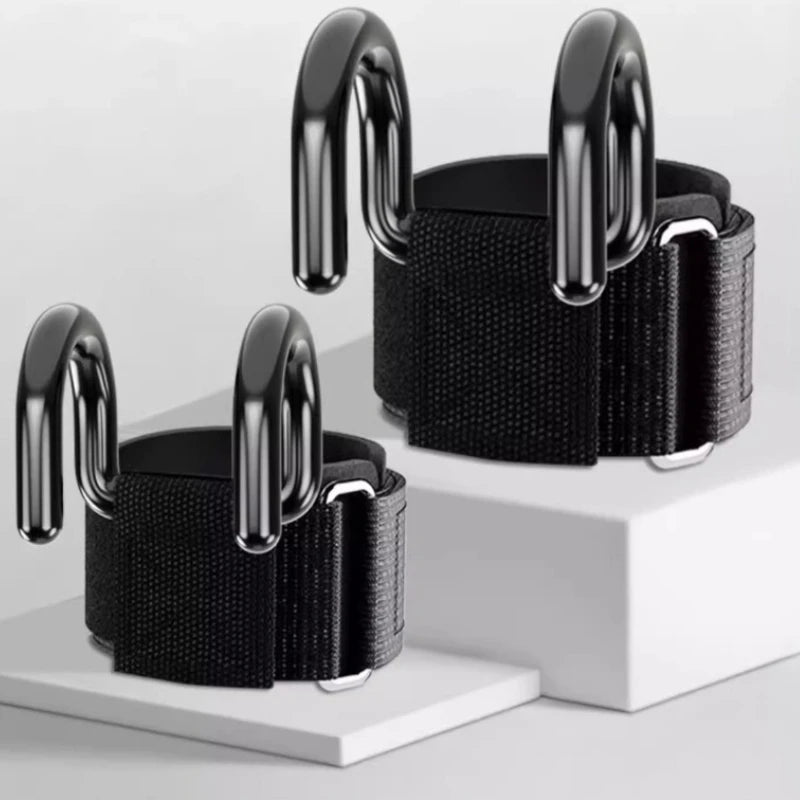 1PC Weight Lifting Hook Grips with Wrist Wraps Gym Hand-Bar Wrist Strap  Fitness Hook Weight Strap Pull-Ups Power Lift Gloves