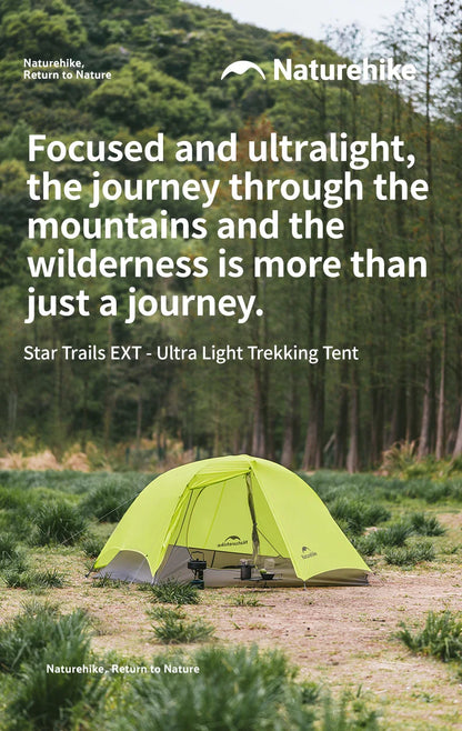 Naturehike Star Trail EXT Hiking Tent Outdoor Camping Ultralight Rainstorm Protection Wild Tent 1 2 Person 0D Nylon Backpacking Tent