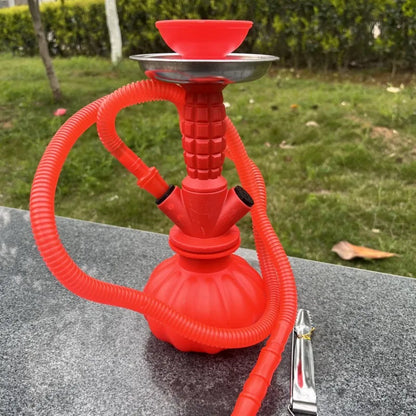 Acrylic Shisha Hookah Set with Single Silicone Hose for Outdoor Travel Portable Narguile Cachimba Accessories