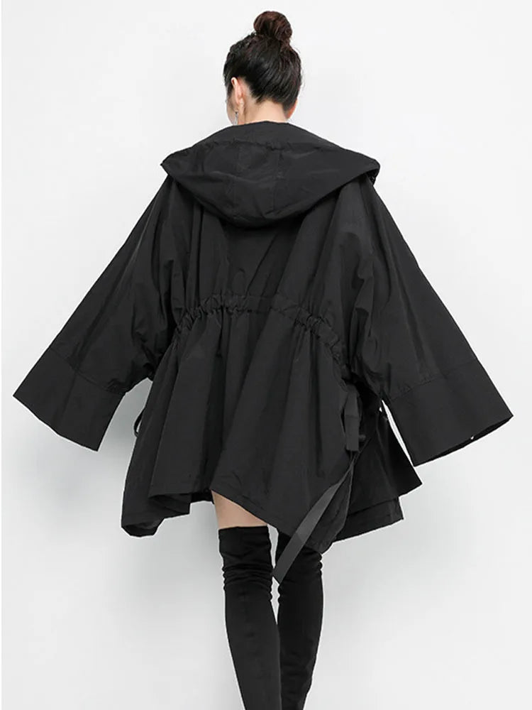 Amax luluE 2025 Fashion Korean Fall Ladies Loose Streetwear Womens Long Hooded Trench Coat Oversized Windbreaker Casual Clothes