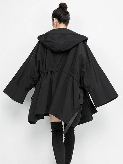Amax luluE 2025 Fashion Korean Fall Ladies Loose Streetwear Womens Long Hooded Trench Coat Oversized Windbreaker Casual Clothes