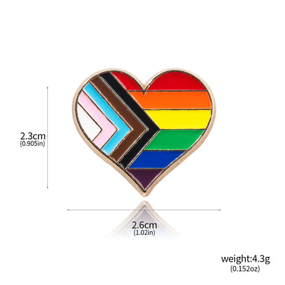 Pride Rainbow Flags LGBT Enamel Pins Brooch Inclusive Progress Heart Flag Badge Brooch Clothes Bag Decorations Accessories