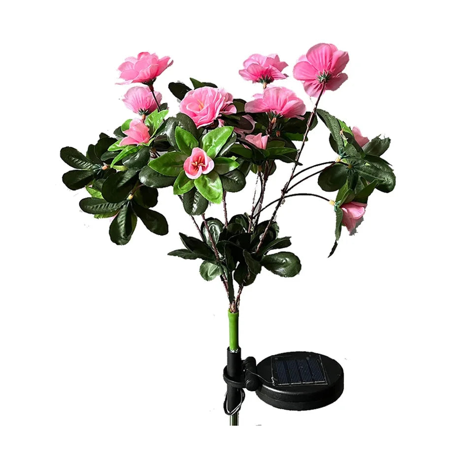 Waterproof LED Azalea Flower Solar Lights Outdoor Landscape Light for Lawn Patio Garden Path Decorative Lighting Best Gift