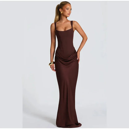 Sexy Square-neck Halter Mini Dress Women Pleated Sleeveless Backless High Waist Bodycon Dresses 2026 New Summer Lady Party Robes