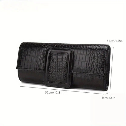 Women's Fashion Retro Handbag Large Capacity Crocodile Pattern Commuter Handbag