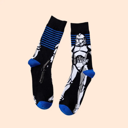 1 pair Autumn Winter Anime Socks Movie Women socks Master Yoda R2-D2 Cosplay Socks Wookiee Jedi Knight Novelty Men's Socks 37-45