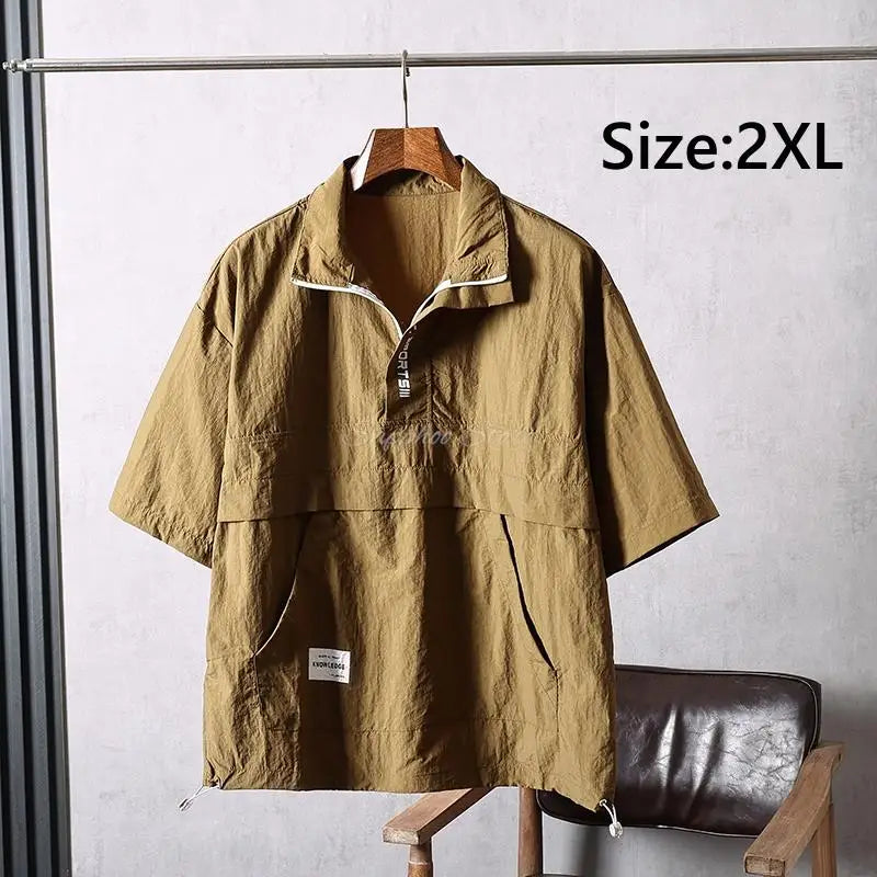 M/L/XL/2XL/3XL Pet Groomer Lapel Work Clothes Unisex Summer Salon Hairdressers Wrap Short Sleeves Barber Shop Gown Uniform