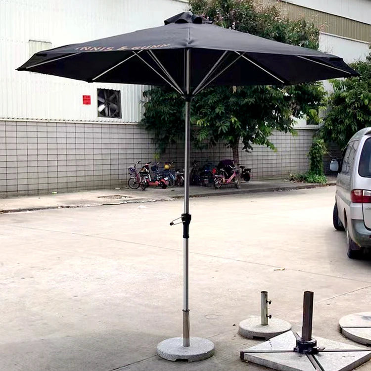 Pink Yellow Blue Striped Parasols Umbrellas Outdoor Luxury Aluminium Market Style Beach Umbrella with Fringe Outdoor for Shop