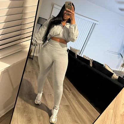 Weird Puss Women Tracksuit 2 Piece Set 2024 Autumn Casual Zip Thin Drawstring Jacket+Leggings Matching Streetwear Sporty Suit