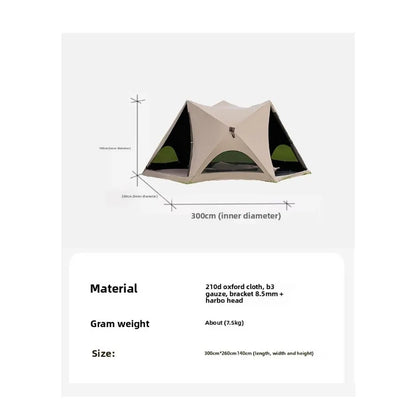Foldable Sun Shelter Tent with UV Protection for Beach Park Camping and Outdoor Use