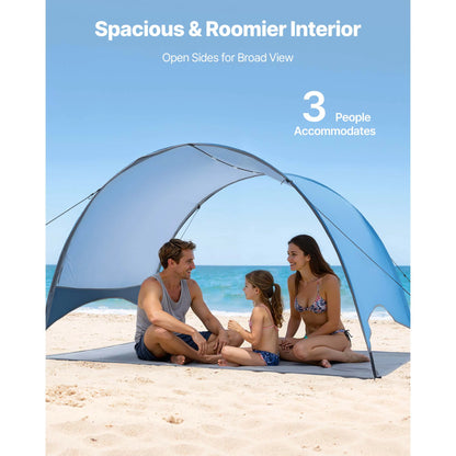 SucceBuy Beach Tent Sun Shelter for 3/4 Person UPF 50+ Protection Portable Sun Shade Canopy for Camping Fishing Outdoor Picnic