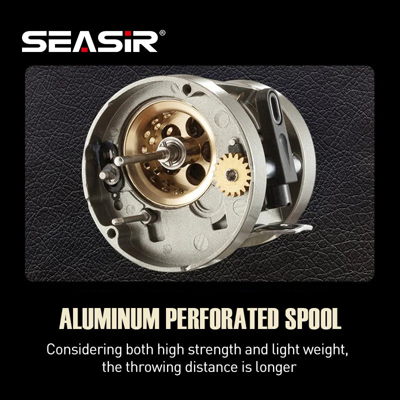 SEASIR JH All METAL Drum Baitcasting Reel CNC Machining Technology 9+1BB Max Drag 7kg Saltwater Fishing Reels