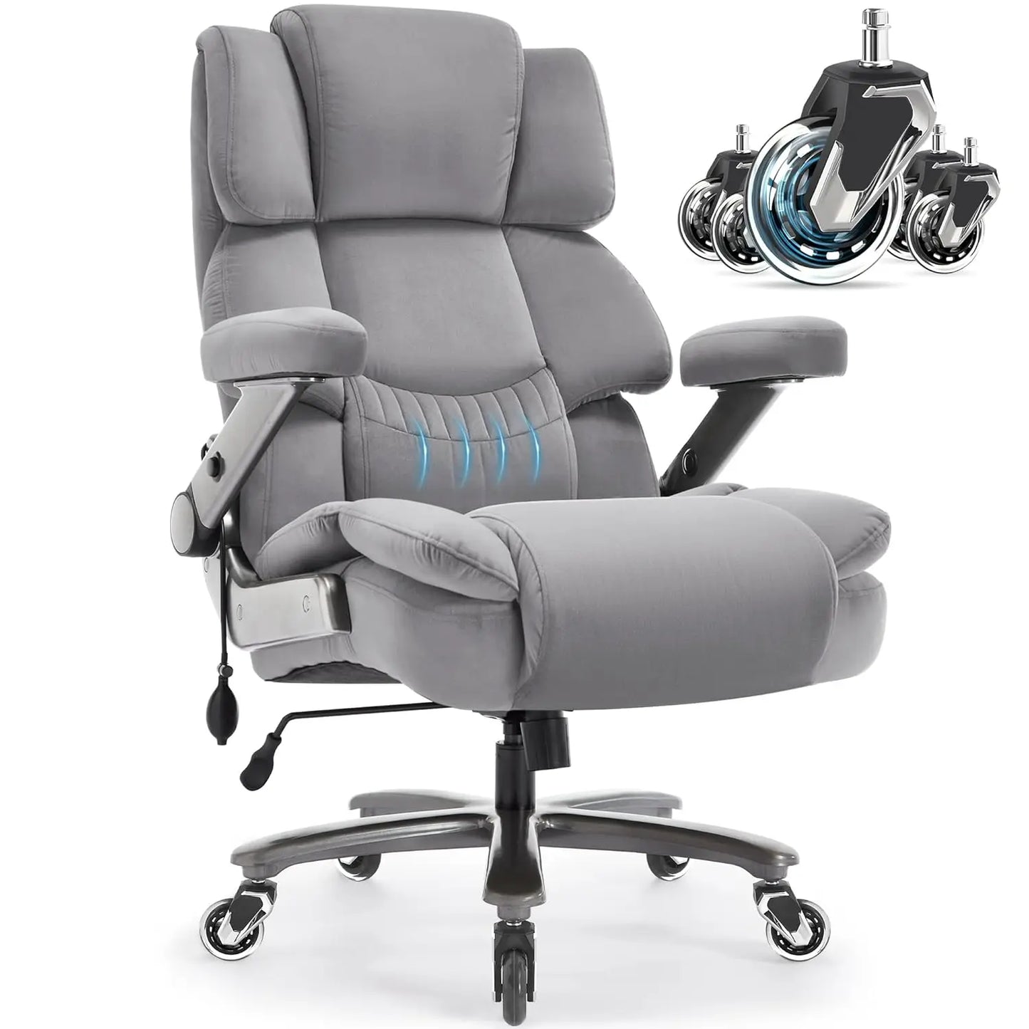 700lbs Big and Tall Office Chair-Large Computer Chair with Adjustable Lumbar Support 3D Flip Arms Plus Size Wheels,, Customized