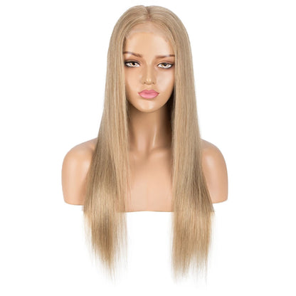 Sleek 28 Inch Gold Blonde Colored Human Hair Wigs 13X6X1Lace Front Brazilian Hair Wigs 100% Real Ready To Wear Cosplay Lace Wig