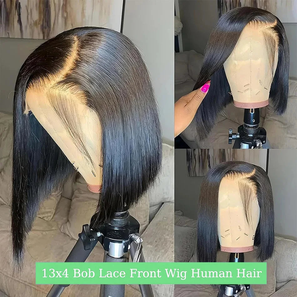 4x4 5x5 HD Lace Frontal Glueless Bob Wig Human Hair 10 Inch Straight Human Hair Wig Pre Plucked HD Short Bob Lace Front Wig 13x4